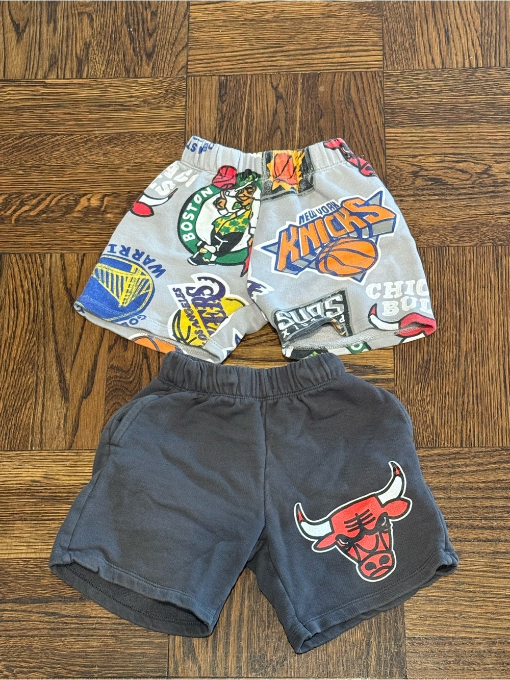 Zara Kids Multi NBA Graphic Shorts - Gray Multi & Charcoal